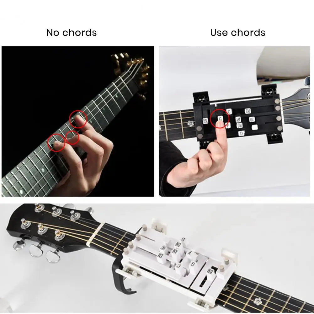 Guitar Chord Helper One-Touch Chords Presser Guitar Learning Tool Guitar Chord Trainer Practice Aid for Beginners