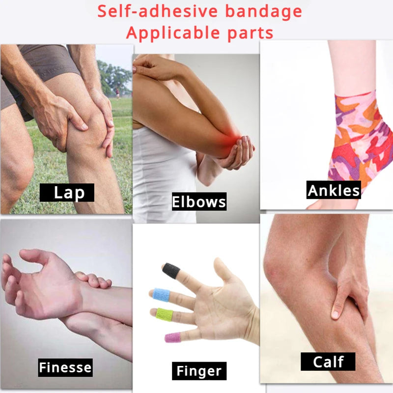 3pcs Disposable Self Adhesive Elastic Bandage 5cm*4.5m for Handle Tube Tightening Tattoo Accessories Gauze Tape First Aid Tool