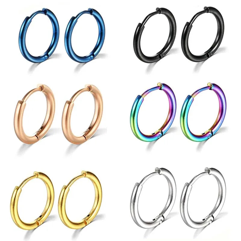 1 Pair Stainless Steel Hoop Earrings Women Men Gold Color Small Earrings Girl Jewelry Pendientes Mujer Aretes Cartilage Piercing