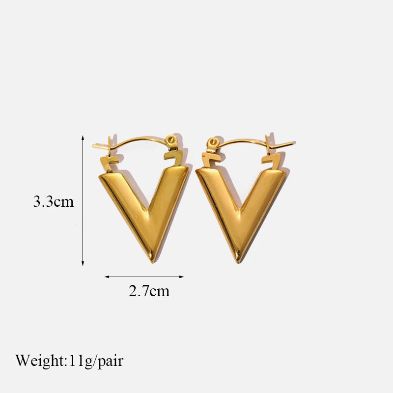 EILIECK 316L Stainless Steel Metal Hollow Hoop Huggie Earrings For Women High-quality Fashion Gold Color Ear Jewelry Accessories