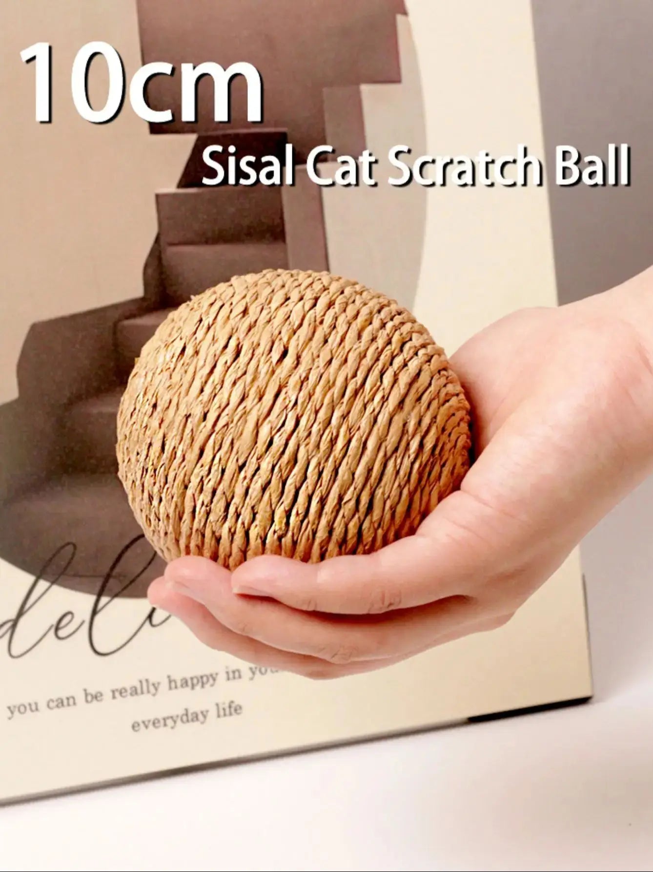 10CM Interactive Sisal Cat Scratching Ball Toy For Kitten Teeth Cleaning Anti Bite Cat Ball Sounding Toy Pet Supplies