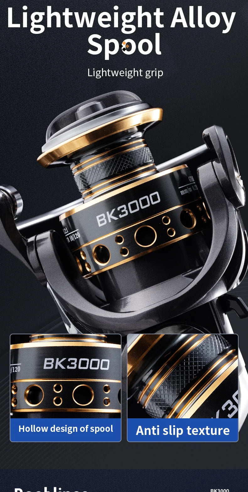 Rooblinos BK Spinning Fishing Reels For Saltwater Freshwater Metal Spool Left/Right Interchangeable Trout Carp Fishing Tackle