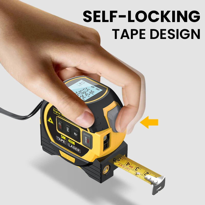 1pc Laser Tape Measure 3 In 1 Digital Tape Measure High Precision Laser Rangefinder Steel Tape Measure