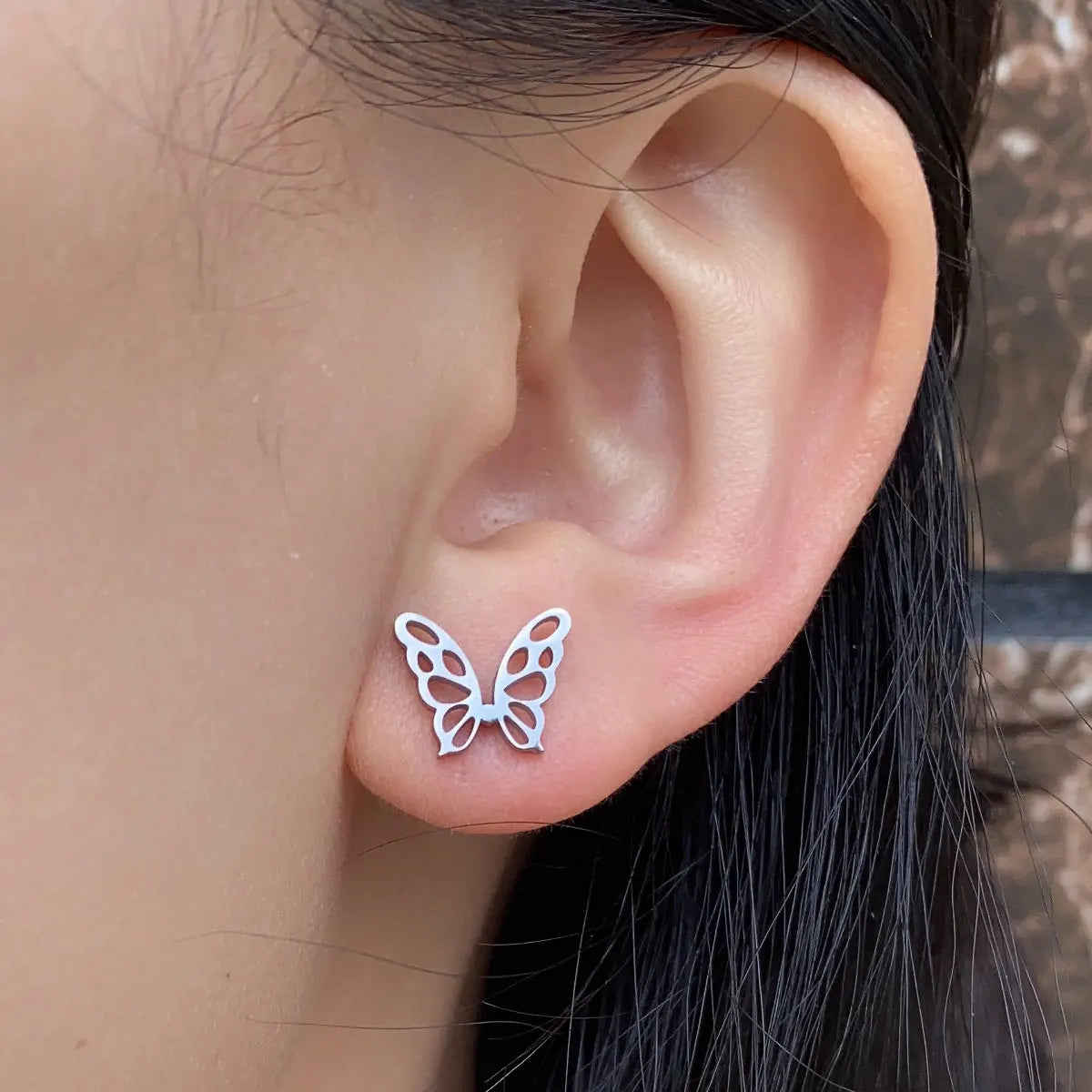 Stainless Steel Earrings Small Cute Butterfly Star Moon Heart Stud Earrings Set Punk Piercing Earing Women's Minimalist Jewelry