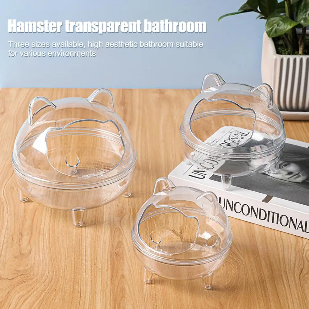 Hamster Sand Bathtub Splash-proof Detachable Fully Transparent Golden Bear Small Pet Transparent Bathroom Chinchilla Bathroom