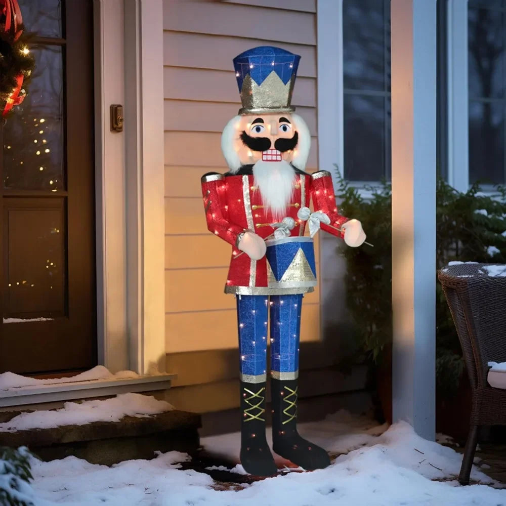 Lighted Nutcracker Outdoor Christmas Decorations, 5ft Nutcrackers Christmas Decoration Outside, Light Up Nutcracker