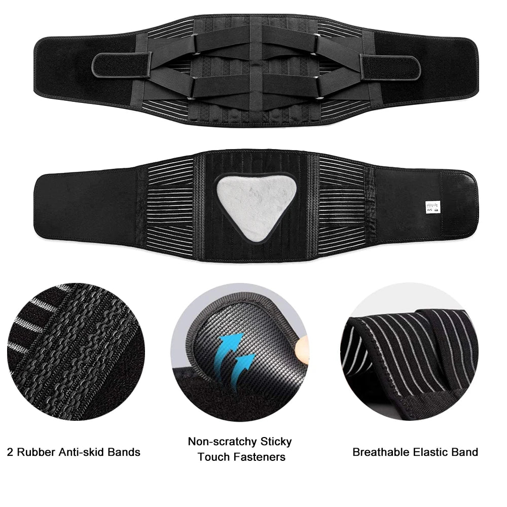 Double Pull Back Lumbar Support Belt Waist Orthopedic Corset Men Women Spine Decompression Waist Trainer Brace Back Pain Relief