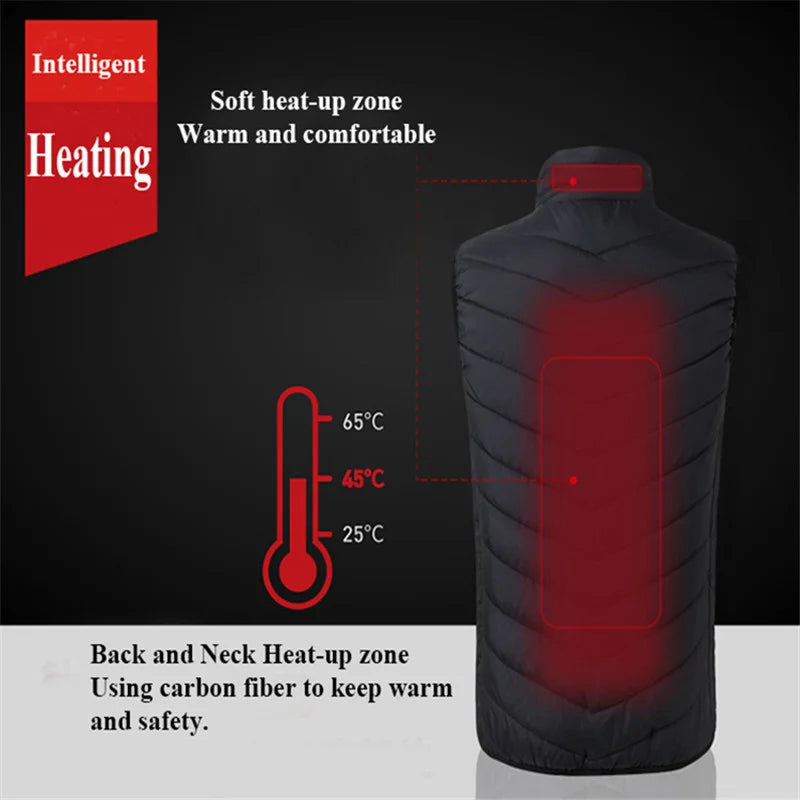 17/13/9 Areas Usb Heated Jacket Men Women Electric Heated Vest Heating Vest Heated Bodywarmer Usb Inner Heat Vest Veste