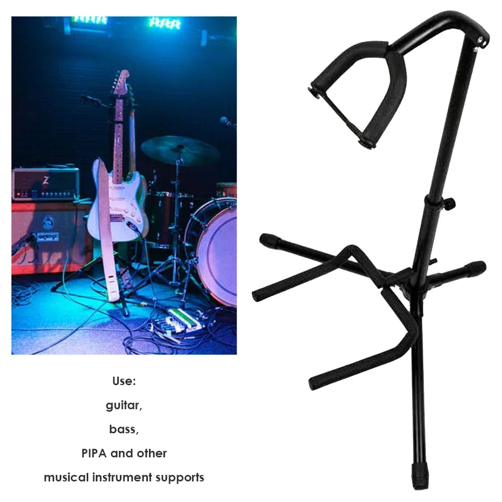 Vertical Guitar Stand Folding Liftable Folk Electric Guitar Display Stand Ukulele Pipa Bass Floor Stand Instrument Accessories