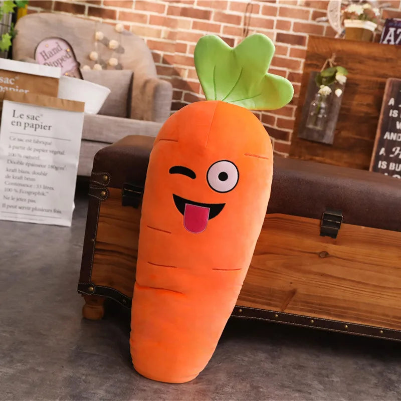 45-110cm Cartoon Plant Smile Carrot Plush toy Cute Simulation Vegetable Carrot Pillow Dolls Stuffed Soft Toys for Children Gift