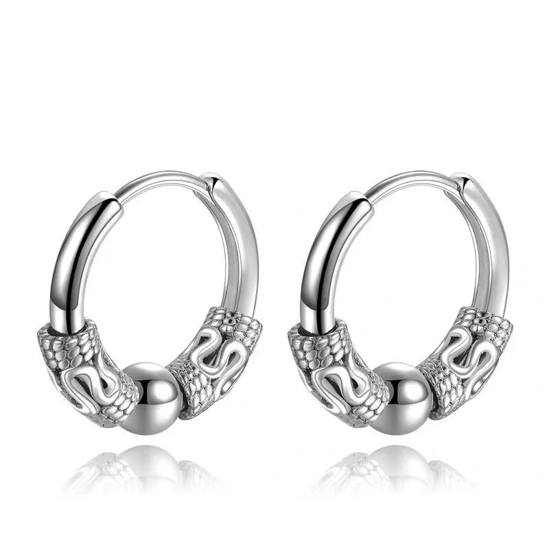 Classic Men Stainless Steel Hoop Earrings for Women Hip Hop Earring for Men Boy Earrings Punk Gothic Ear Stud Jewelry Party Gift