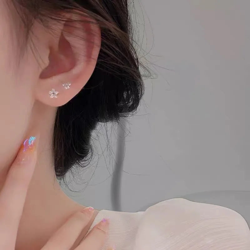 2/100Pcs Mini Resin Ear Studs for Women Anti-allergy Prevent Allergy Transparent Girls Invisible Cute Earring Piercing Jewelry