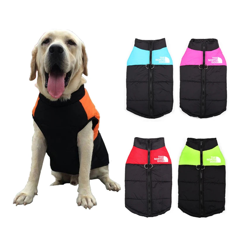 8 Size S-5XL Winter Dog Clothes For Pet Waterproof Warm Large Dog Vest Cat Puppy Ski Coats Jackets Green/Red/Blue/Pink