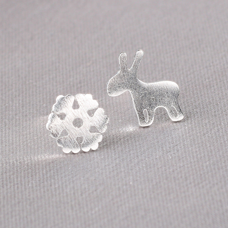 925 Silver Needles Lovely Mini Stud Earrings Women Cute Heart Star Moon Daisy Christmas Xmas Planet Butterfly Ear Studs