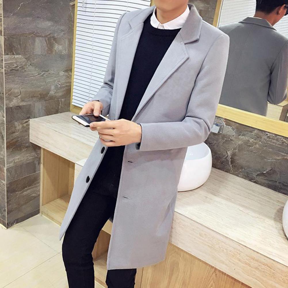 Men  Spring Trench Coat Korean Single-breasted Fashion Overcoat for Male Cardigan Long Windbreaker Streetwear Men Coat Outerwear