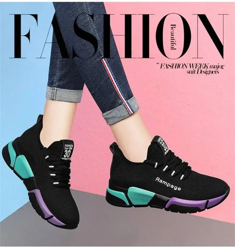 New 2024 Shoes for Women Summer Breathable Ladies Lace Up Sports Platform Sneakers Women Walking Designer Shoes Zapatos De Mujer