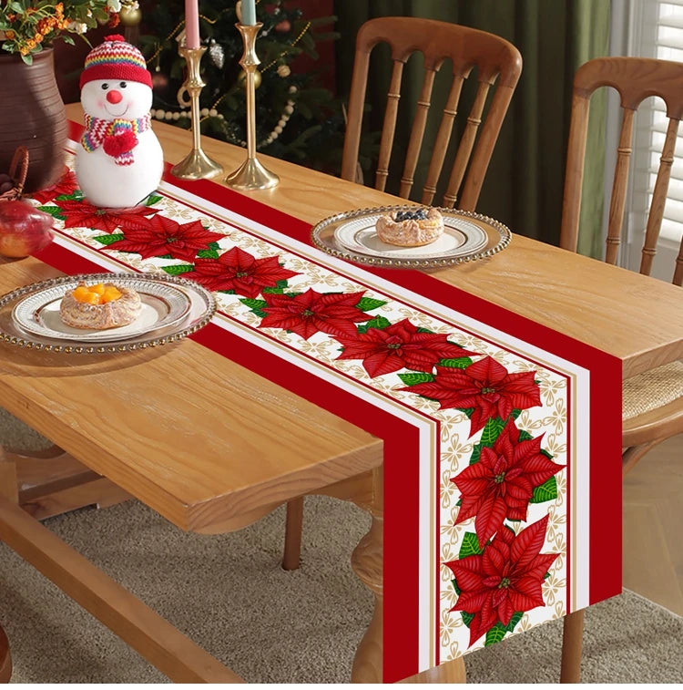 2024 Christmas Table Runners Merry Christmas Decoration for Home Tablecloth Table Cover Xmas Gifts Navidad Noel New Year 2025