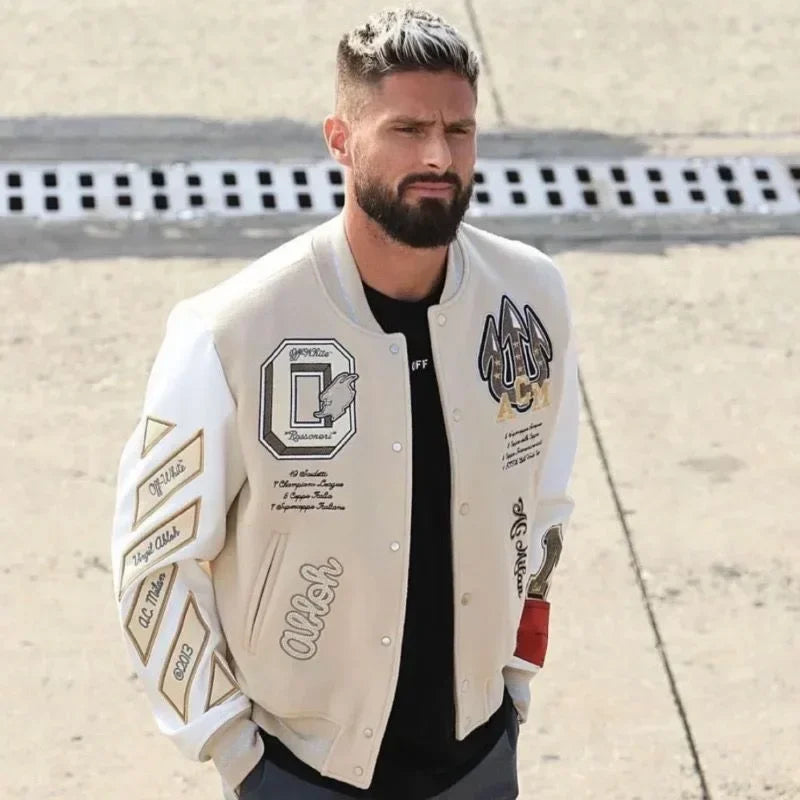 American Letter Embroidery Pattern Rhinestone High Quality Jacket And Coat Men Y2K New Street Hip Hop Vintage Baseball Uniform