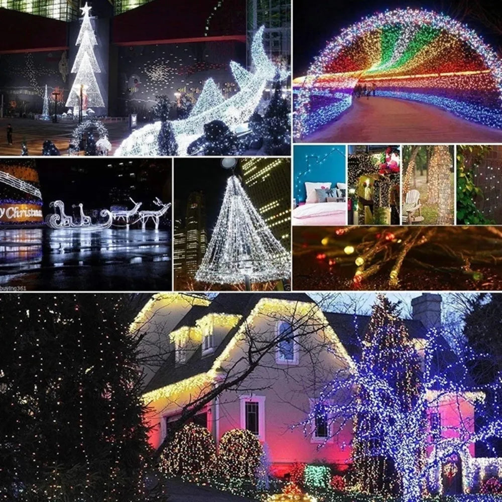 10M LED String Light Christmas Lights Indoor Outdoor Tree Decoration 100 LEDs Waterproof Holiday Garland Fairy Lights