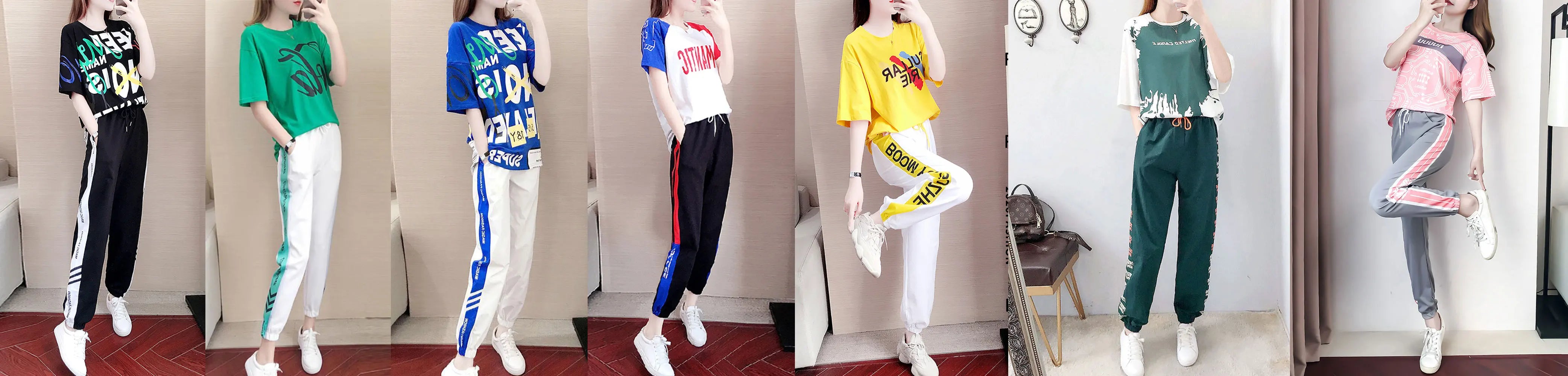 New Cartoon Cotton Pajamas for Women Long Pants Short Sleeved Sleepwear Summer Spring Loungewear Fashion Home Clothing Homewear