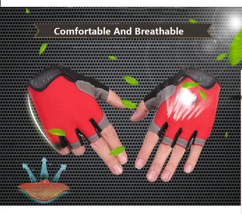 Half Finger Gloves Gym Fitness Anti-Slip Women Men Gel Pad Gloves Gym Cycling Fingerless Gloves Bicycle Accessories