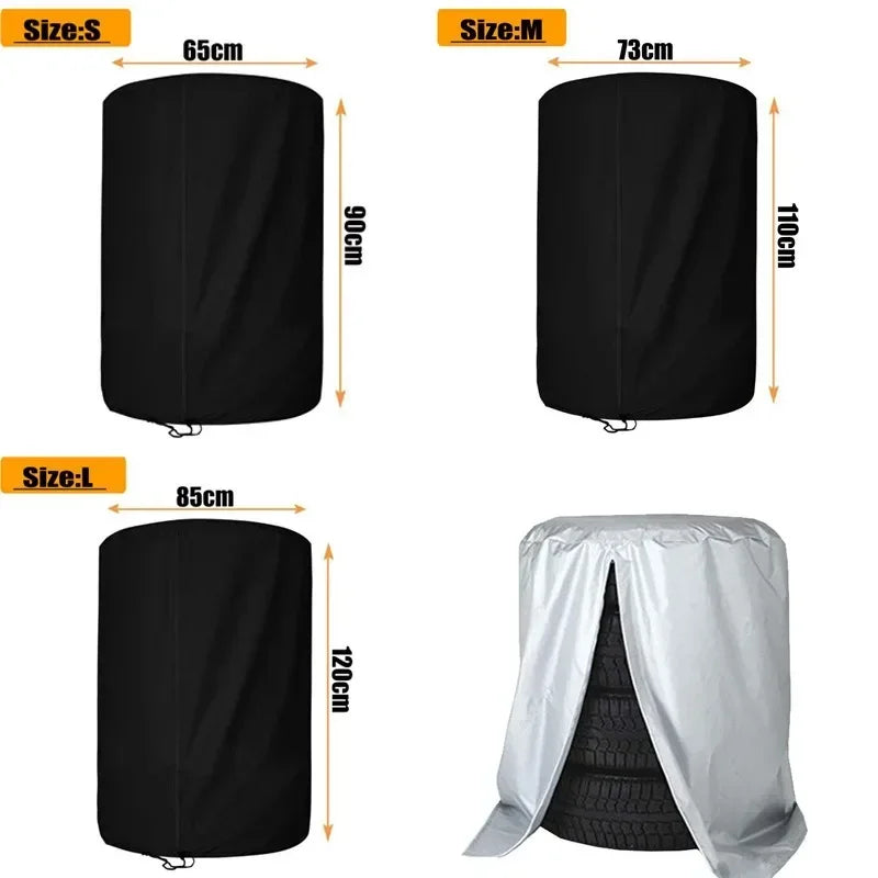 Multisize Car Tire Cover 4 Tires Capacity Storage Bag Waterproof Dustproof 210D Polyester Big Capacity Outdoor Tire Covers