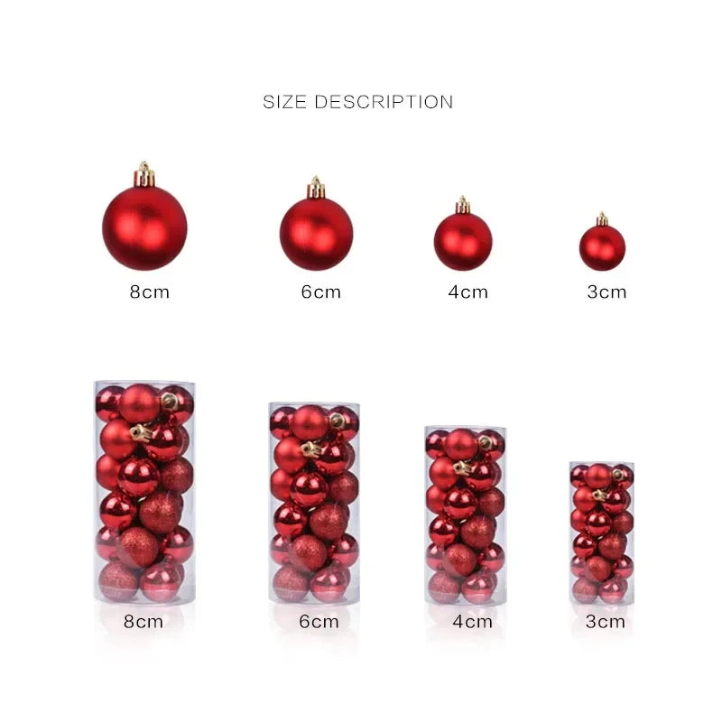 1box Christmas Balls Christmas Tree Ornaments Ball Xmas Hanging Tree Pendants Home Party Decor 2025 New Year Gift Noel Navidad