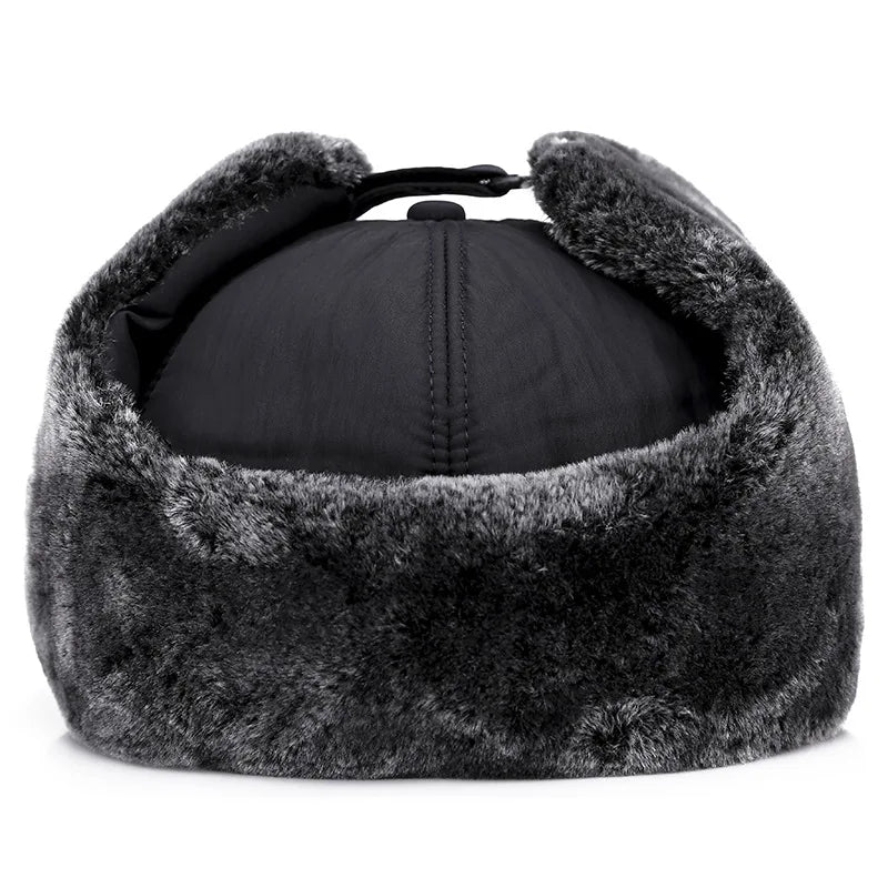 Men Women FauxEarHat Cap Winter Ski Trooper Trapper Cap Black Ski Trooper Trapper Cold snow Cap Accessories Winter Warm Hat