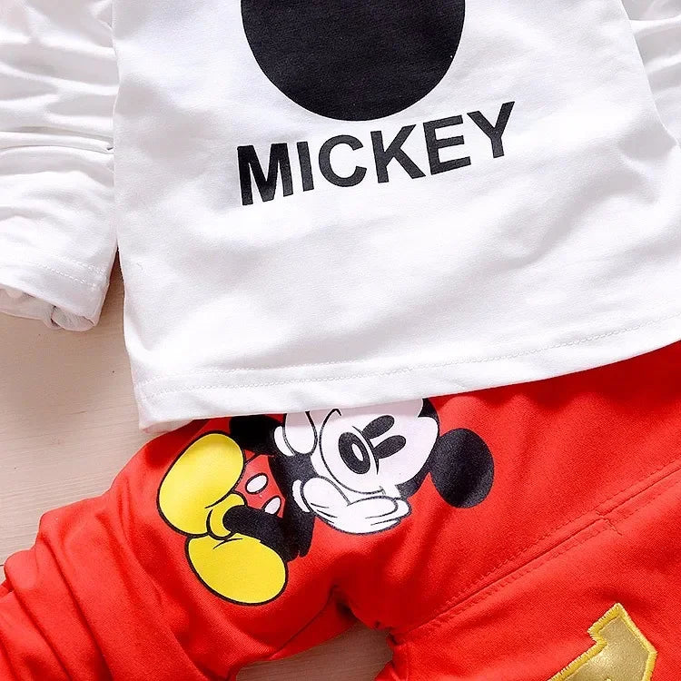 Spring and Autumn New Products Boys Clothes Set Cute Mickey Cotton Hooded Coat + T-shirt + Pants 3PCS Set Casual Kids Sportswear