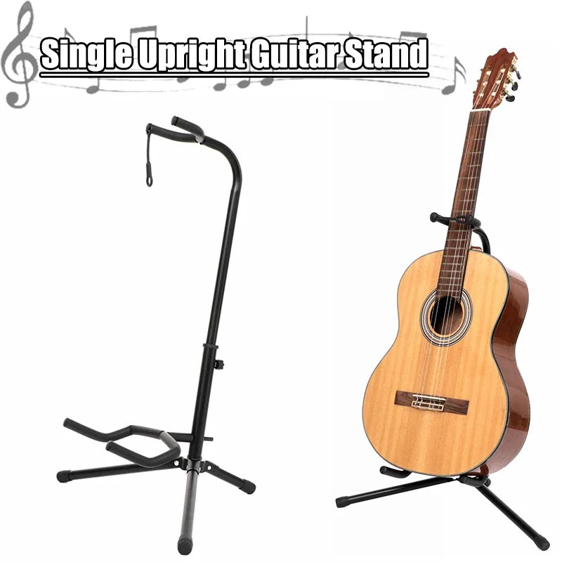 Vertical Guitar Stand Folding Liftable Folk Electric Guitar Display Stand Ukulele Pipa Bass Floor Stand Instrument Accessories