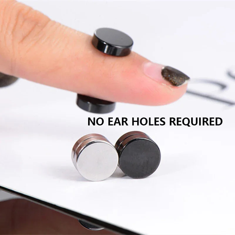 1 Pairs Stainless Steel Gothic Fake Ear Clip Hoop Earrings for Men and Women Painless Non Piercing Fake Earrings Jewelry Gifts