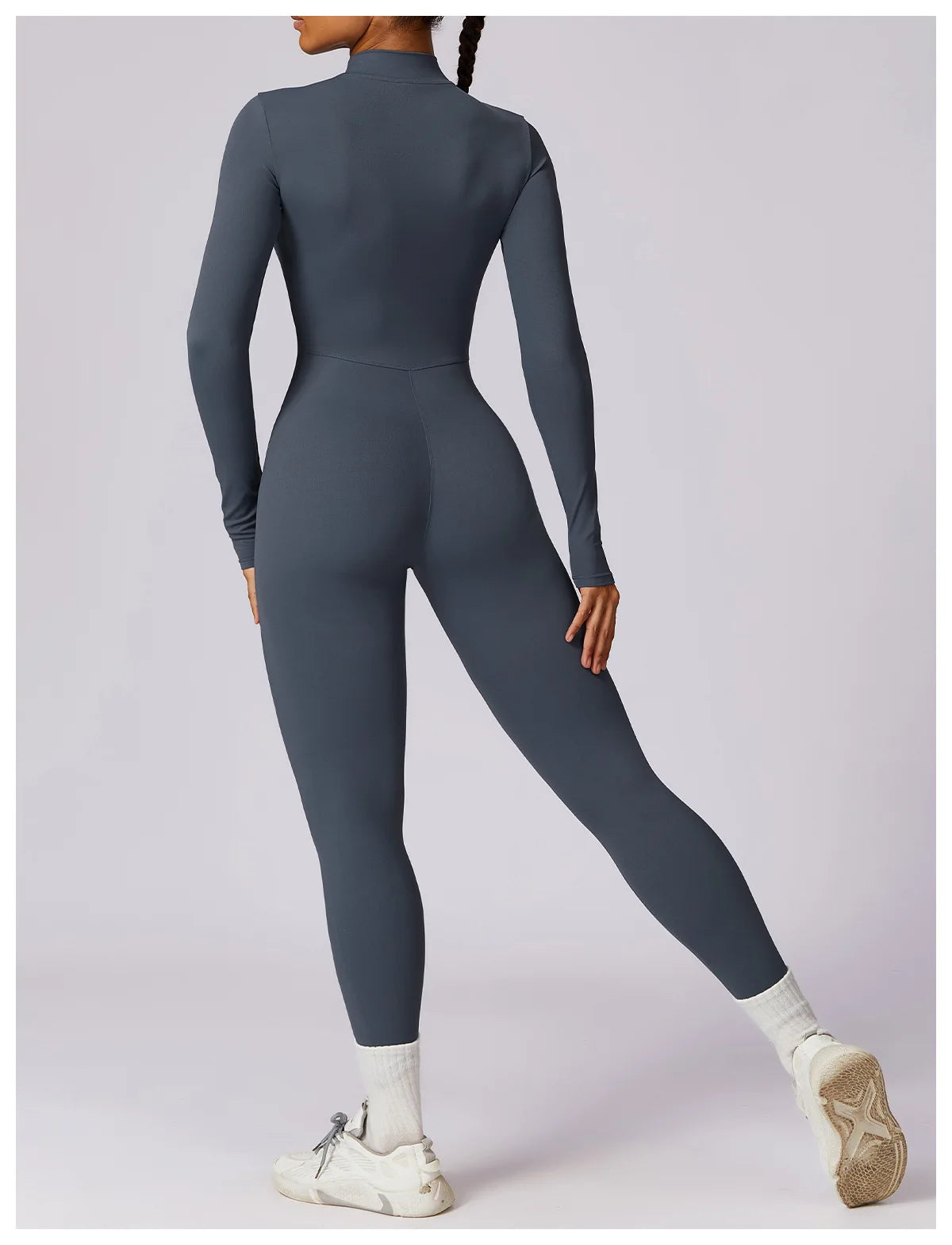 Yoga Jumpsuit Women Seamless Sports Zipper Jumpsuit Set Gym Long Sleeve Fitness Suit Elastic Gym Workout Bodysuit Athletic Wear