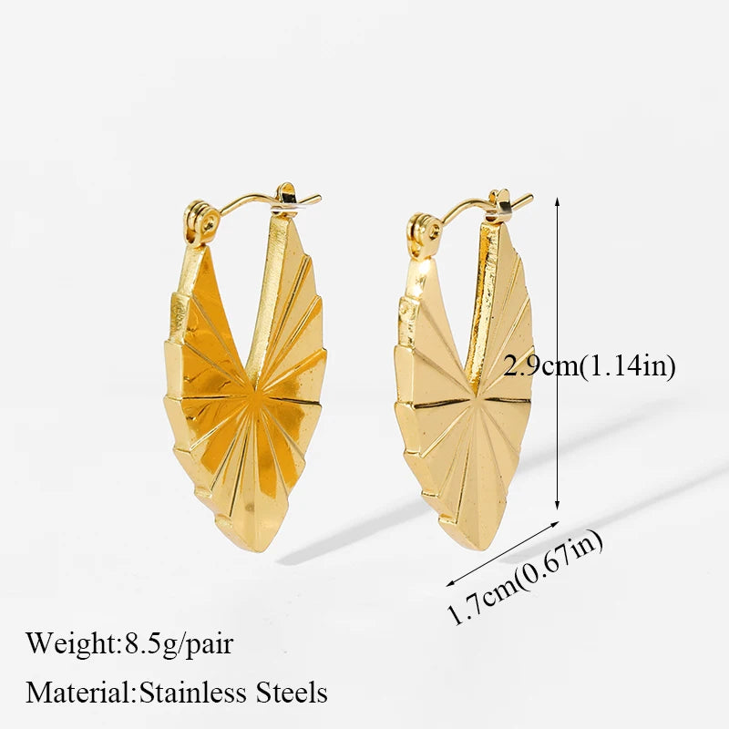 EILIECK 316L Stainless Steel Waterproof Gold Color Stud Earrings For Women Girl Fashion New Gift Ear Buckle Jewelry Bijoux