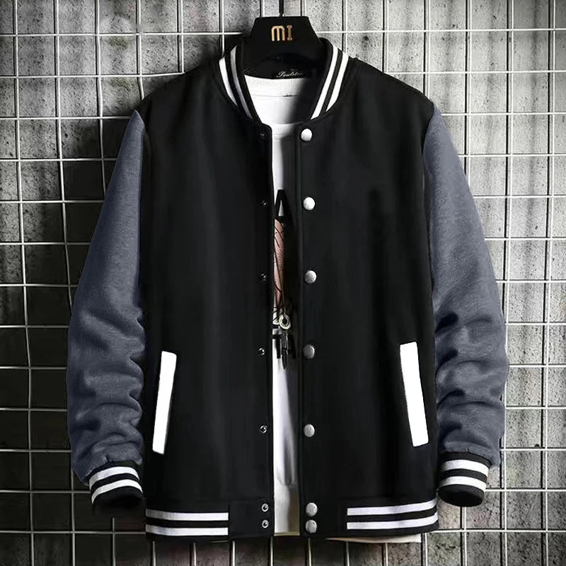 Black Gray White Solid Color Jacket Loose Oversize S-5XL Clothes Men Women Baseball Uniform Street Coat Warm Fleece Soft Jackets