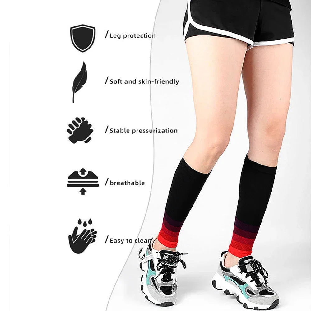 1Pair Sport Compression Calf Sleeves for Men & Women (20-30mmhg) - Footless Compression Socks for Shin Splints Running Cycling