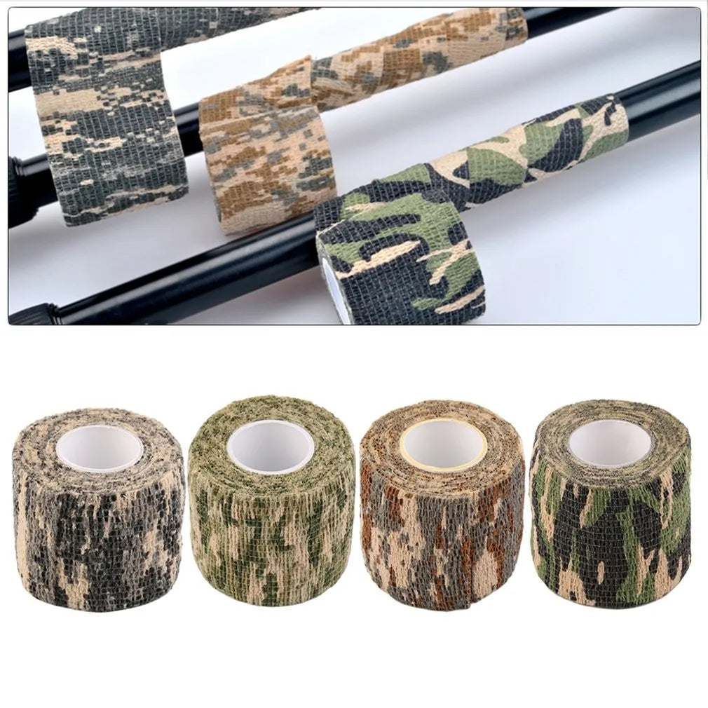 1pc Camouflage Invisible Tape Camo Form Reusable Self Cling Camo Hunting Rifle  Fabric Tape Wrap Outdoor Camping Accessories