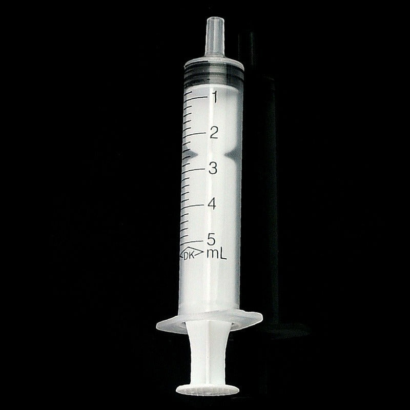 10x Disposable Plastic 5ml Injector Syringe No Needle for Lab Nutrient Measuring Small Pet Food Feeder (Without needle)