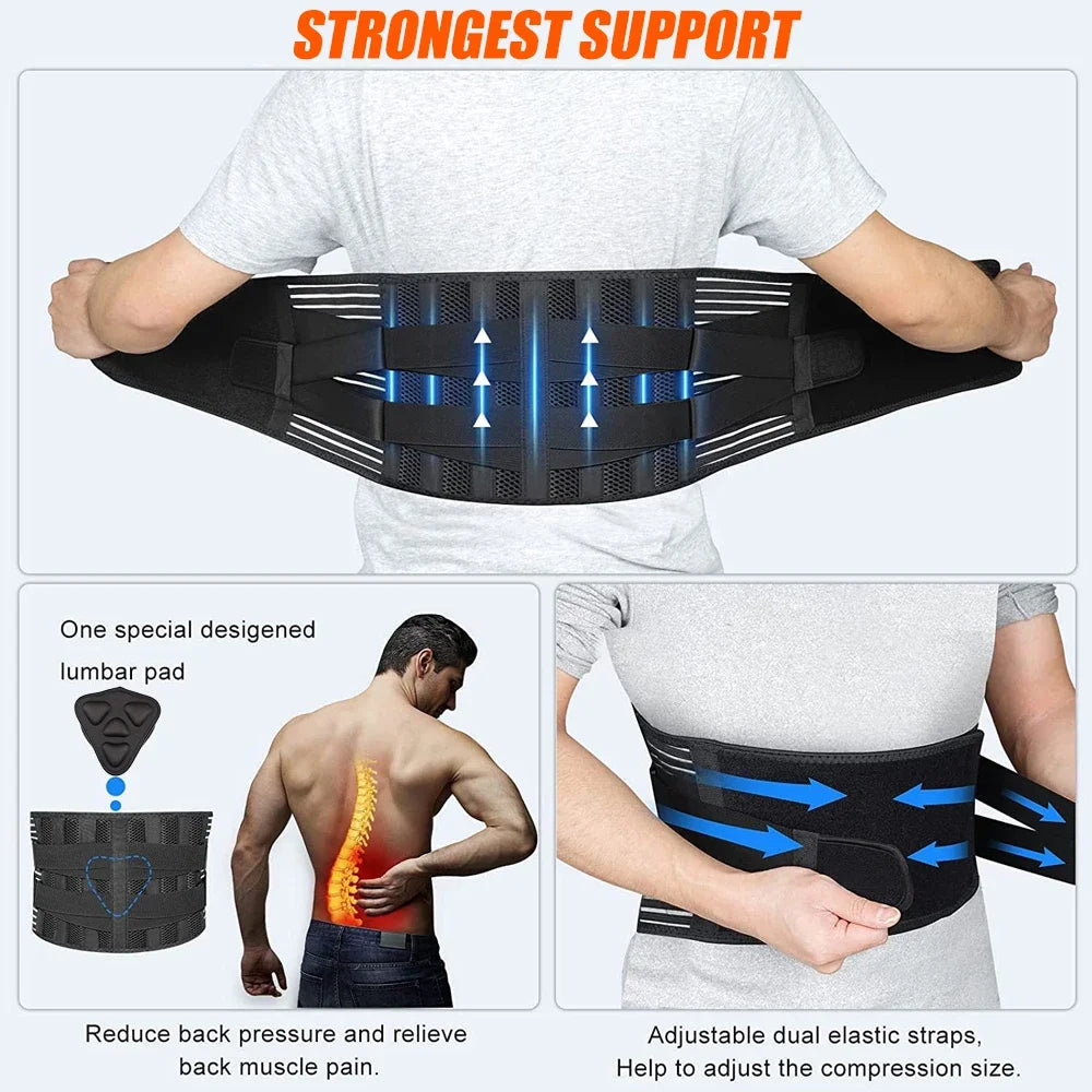 1Pcs Breathable Adjustable Lower Back Brace with Lumbar Pad, Back Support Belt for Women & Men,Lumbar Support Belt for Sciatica