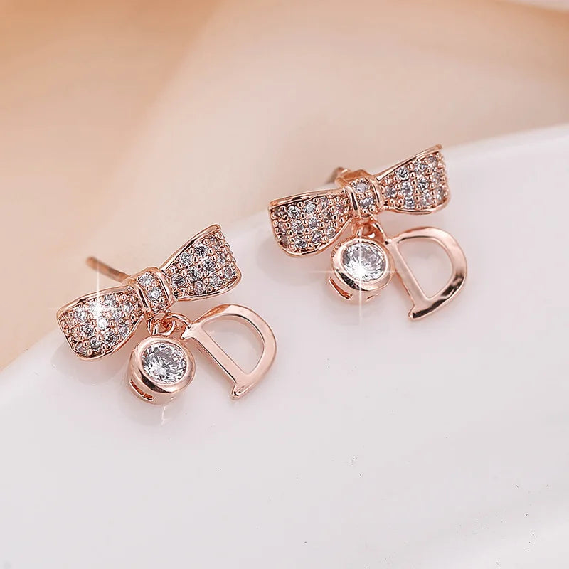 Japanese Korean Fashion Delicacy High Quality Lettered D Ear Stud Friends Banquet Wear BEEKING WOMEN'S Jewelry Earrings 2022