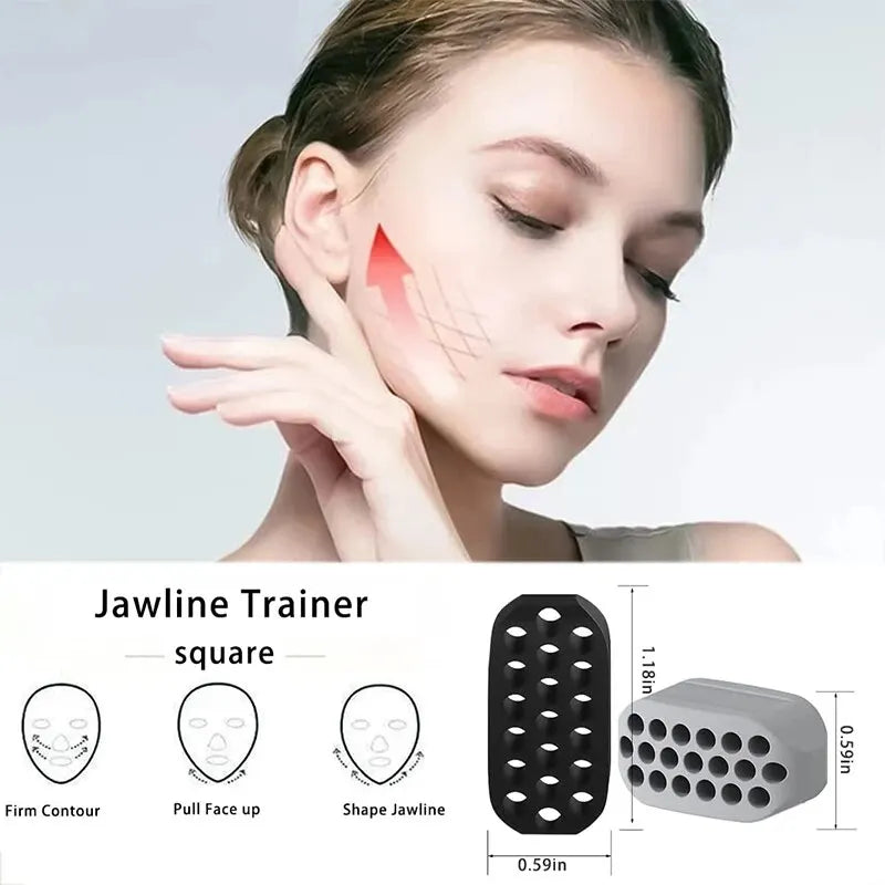 2PCS Silicone Jaw Exerciser Facial Toner & Jawline Fitness Ball Neck Toning Equipment Facial Beauty Tool Double Chin Exerciser