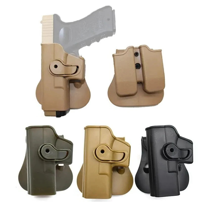 Left Hand Gun Holster IMI Glock Gun Case Pistol Gun Holster for Gen 1-4 Glock 17 waist with 9mm Mag Pouch Hunting Accessories