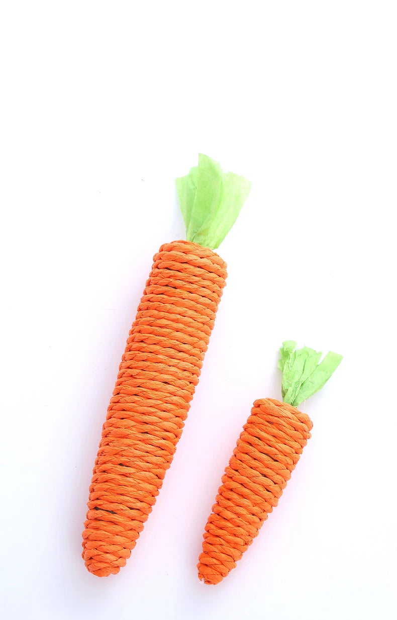 Cat Toy Carrot Sound Pet Products Bite Resistant Paper Rope Scratcher Clean Teeth Interactive Play Cat Carrot Chew Toy for Cat