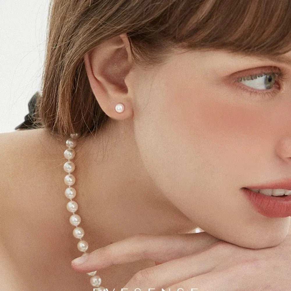 Korean Small Pearl Earrings Set Luxury Ear Studs Simply Fashion Wedding Jewelry Sweet Girls Ear Accessory Women Daily Earrings