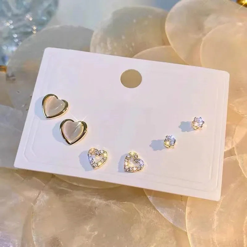 Korean Version Of The Hot Sale Af Aweek Earrings Set 7 Pairs Of Simple And Sweet Earrings Set Combination Of Week Jewelry Gifts