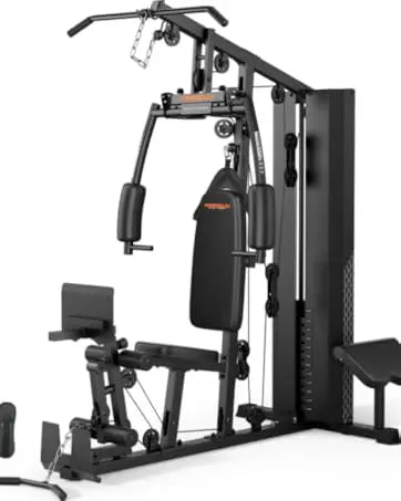 Gym with 154LBS Weight Stack, Multi Exercise Equipment with Leg Press, Cable Machine Exercise Equipment for Full Body Workout