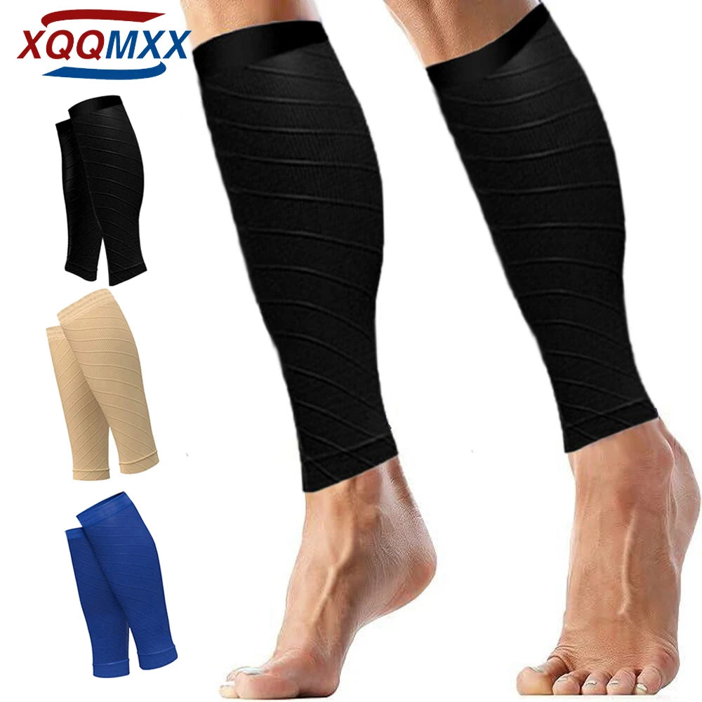 1Pair Sport Compression Calf Sleeves for Men & Women (20-30mmhg) - Footless Compression Socks for Shin Splints Running Cycling