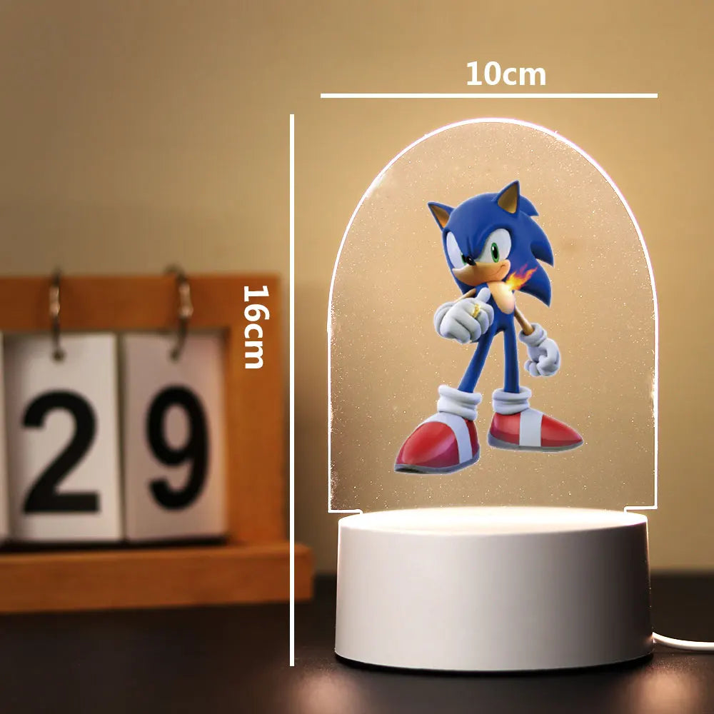 Print Sonic Illusion Night Lamp For Children Acrylic Table Lights With Game Room Decor the kids loves gift