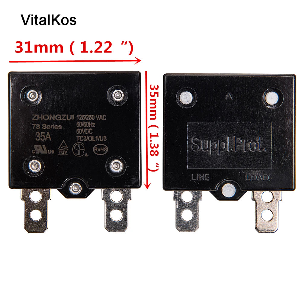 VitalKos Child Electric Car , Kids Toy Motorcycle Switch,5A 10A 15A 20A  30A 35A Ride On Car Switch Fuse Power Wheel Spare Parts