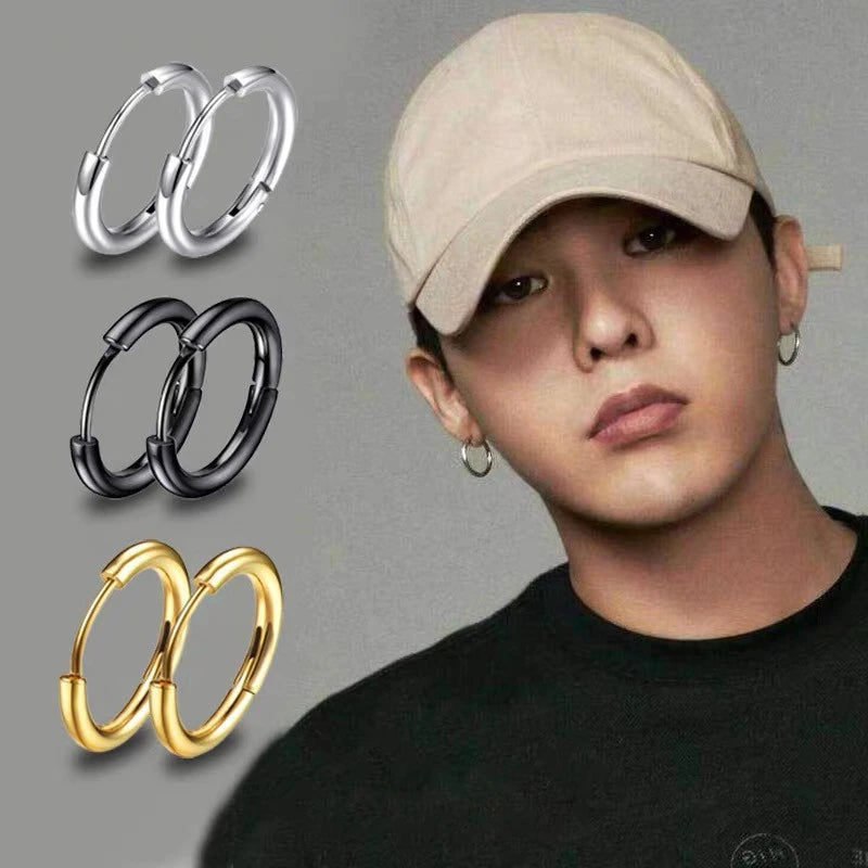 1 Pair Stainless Steel Hoop Earrings Women Men Gold Color Small Earrings Girl Jewelry Pendientes Mujer Aretes Cartilage Piercing