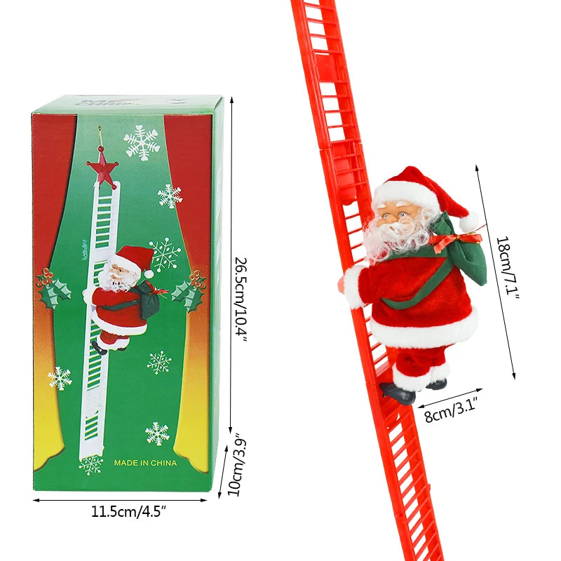 2024 Santa Claus Doll Climbing Ladder with Music Christmas Tree Ornaments Decorations For Home 2025 Navidad New Year Kids Gift